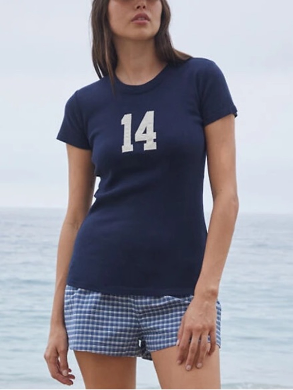 Brandy Melville Navy 14 Graphic Top